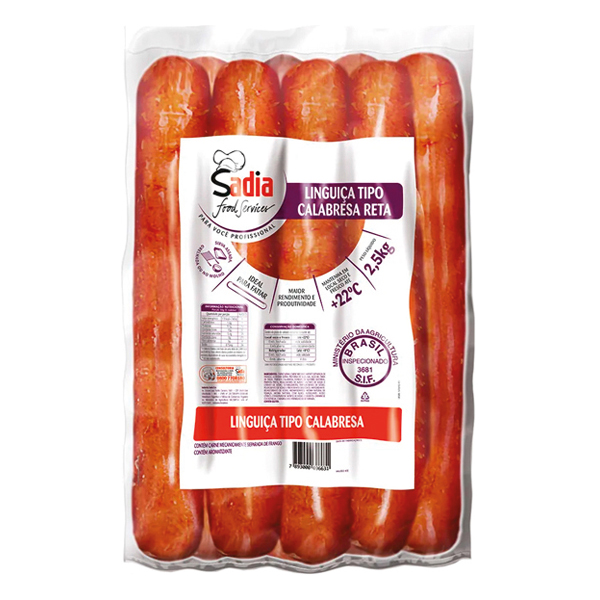 LINGUICA CALABRESA RETA SADIA 3X2,5KG