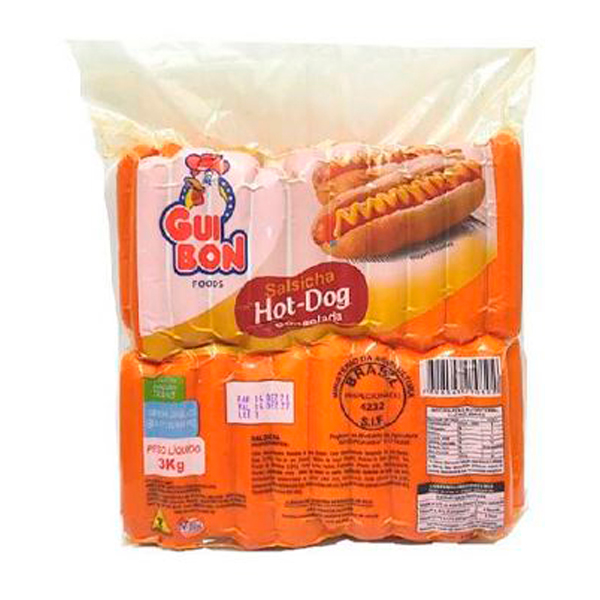 SALSICHA HOT DOG CONG GUIBON 6X3KG