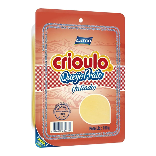 QUEIJO PRATO FATIADO CRIOULO 24X150G