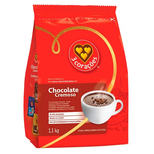CHOCOLATE CREMOSO 3CORACOES SCH 5X1,1KG