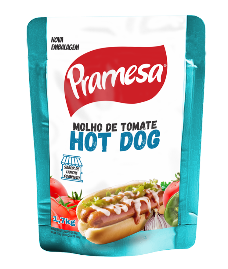 MOLHO HOTDOG POUCH PRAMESA 6X1,7KG