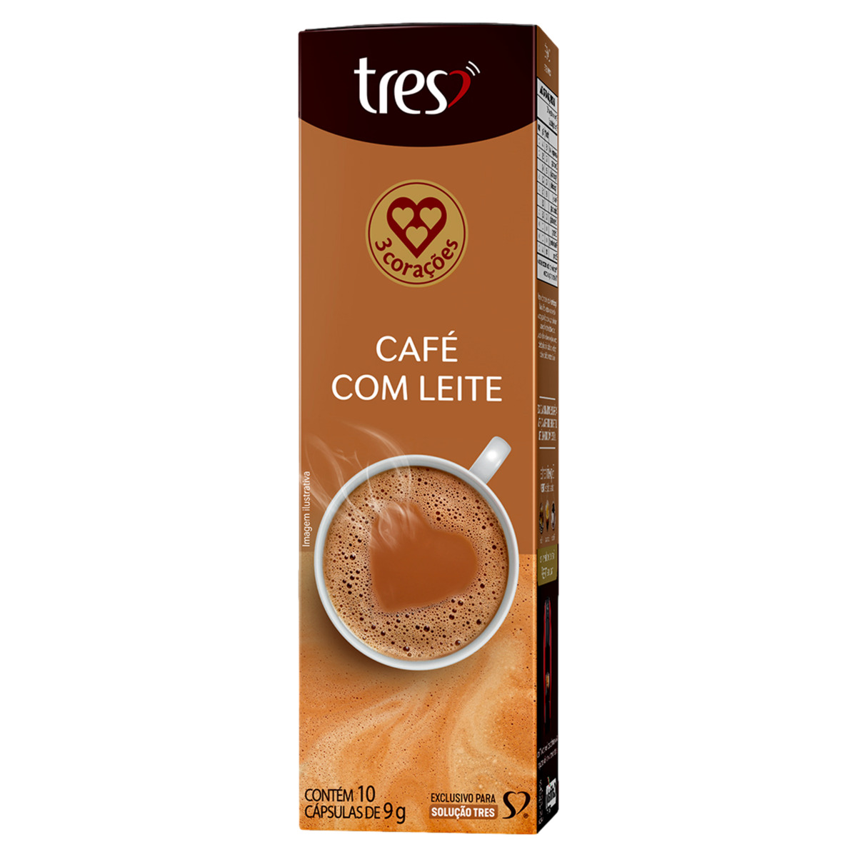CAPSULA CAFE C/LEITE 3COR 8X10X9G