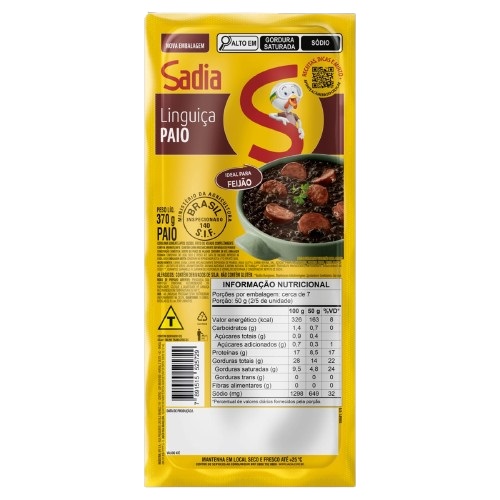 LINGUICA PAIO SADIA 24X370G