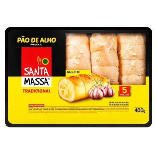 PAO ALHO TRAD SANTA MASSA 10X400G