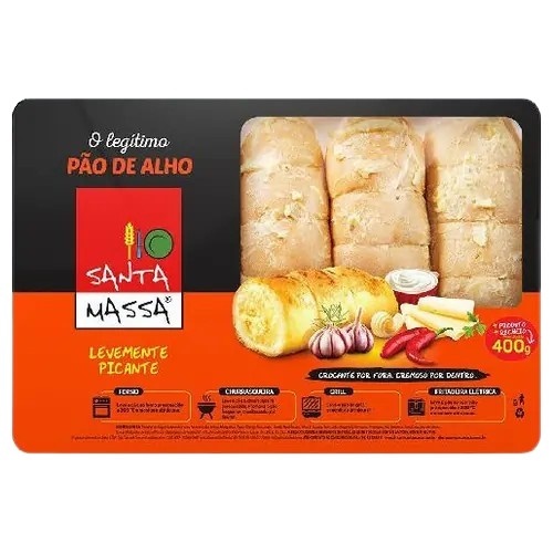 PAO ALHO LV PICANTE SANTA MASSA 10X400G