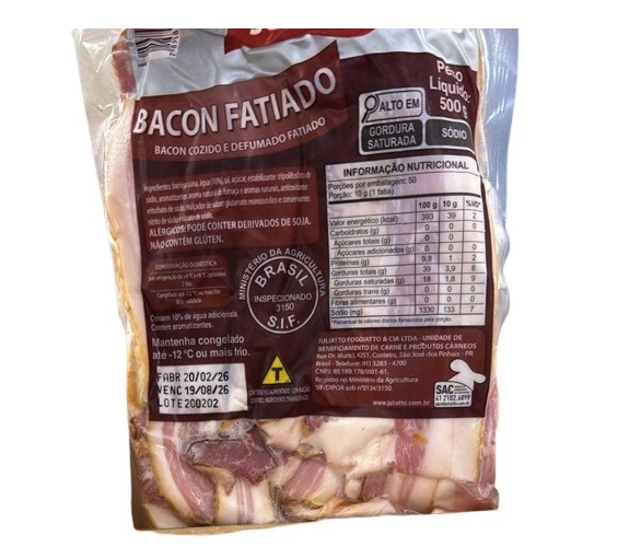 BACON FATIADO JULIATTO 6X500G