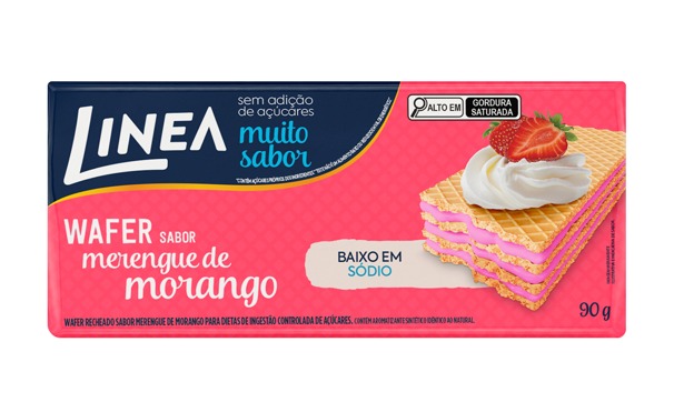 WAFER LINEA MERENGUE DE MORANGO 16X90G